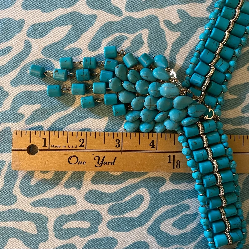 Faux Turquoise Chunky Statement / Runway Necklace